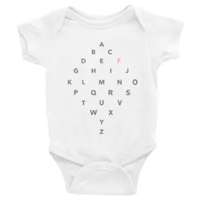 Letter Diamond Onesie - F