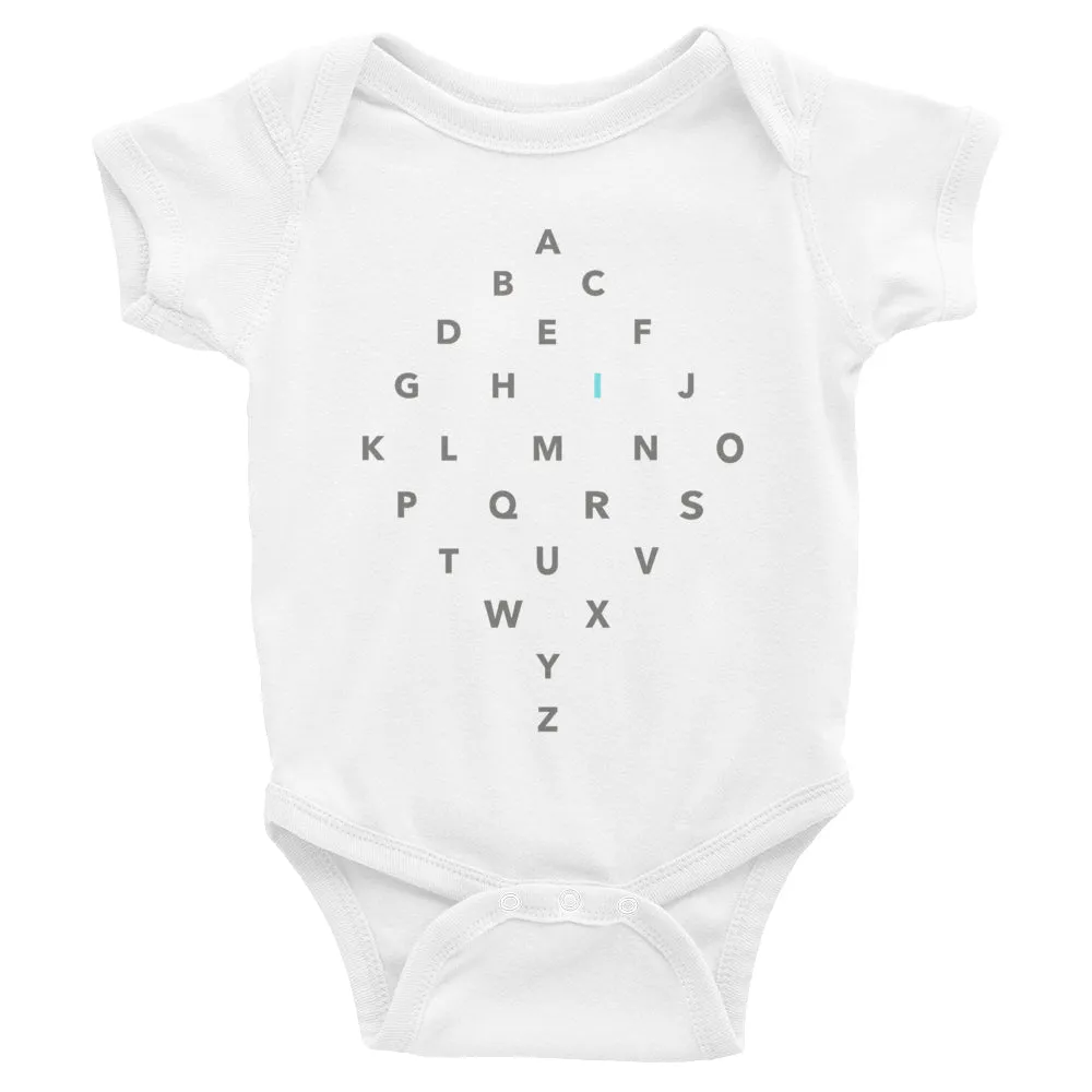 Letter Diamond Onesie - I