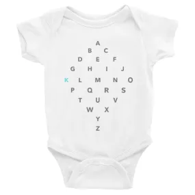 Letter Diamond Onesie - K