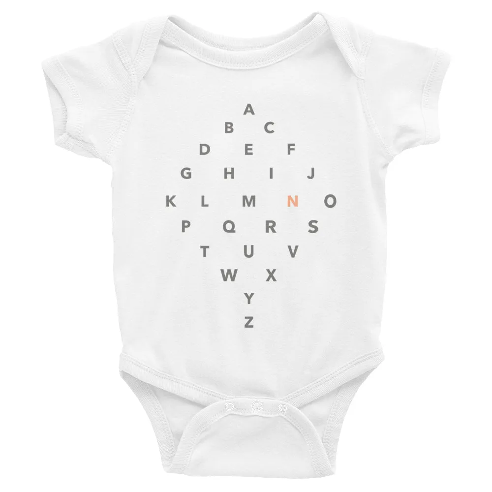 Letter Diamond Onesie - N