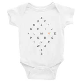 Letter Diamond Onesie - N