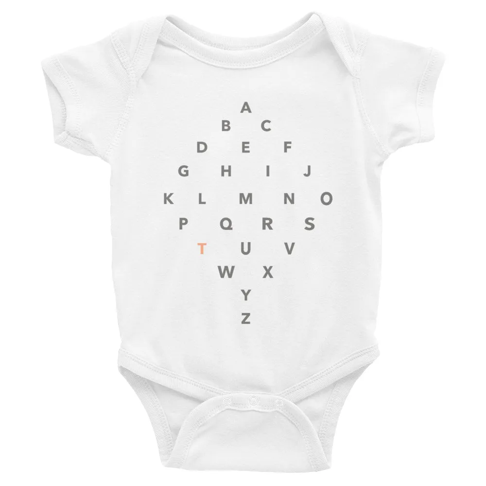 Letter Diamond Onesie - T