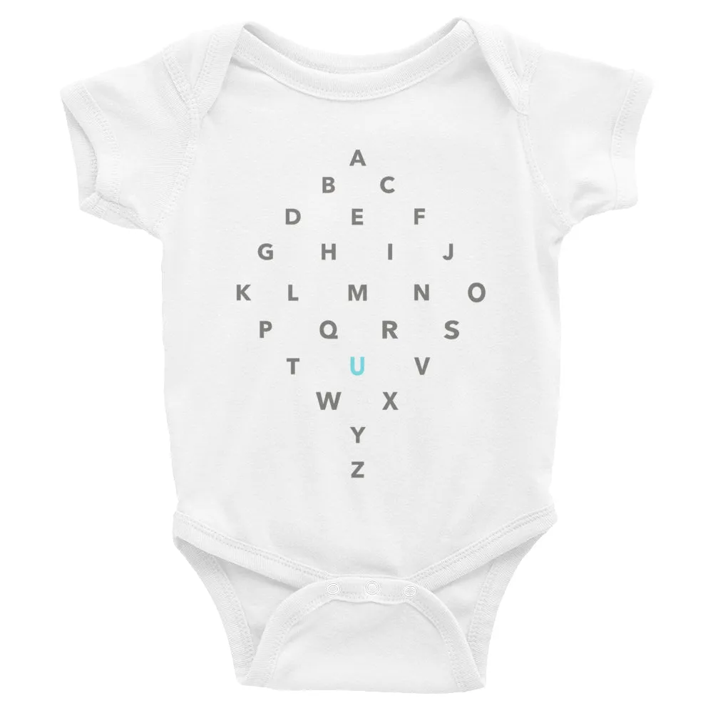 Letter Diamond Onesie - U