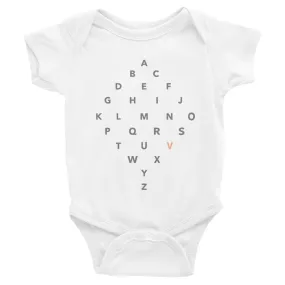 Letter Diamond Onesie - V