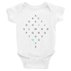 Letter Diamond Onesie - W