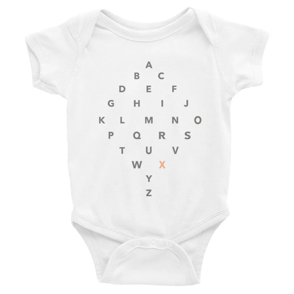 Letter Diamond Onesie - X