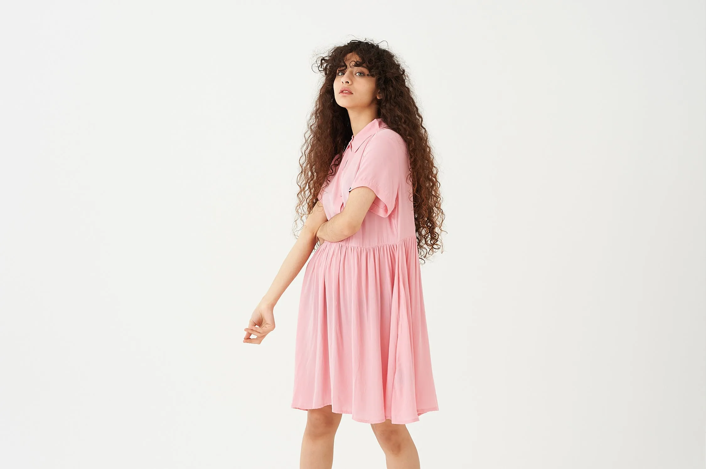 LO Pink Shirt Dress