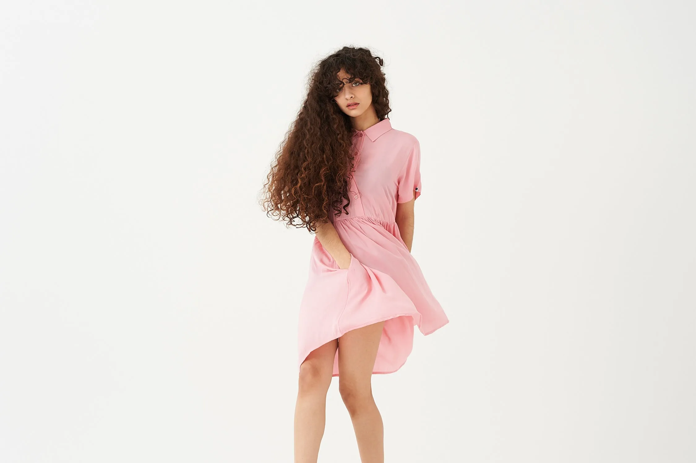 LO Pink Shirt Dress