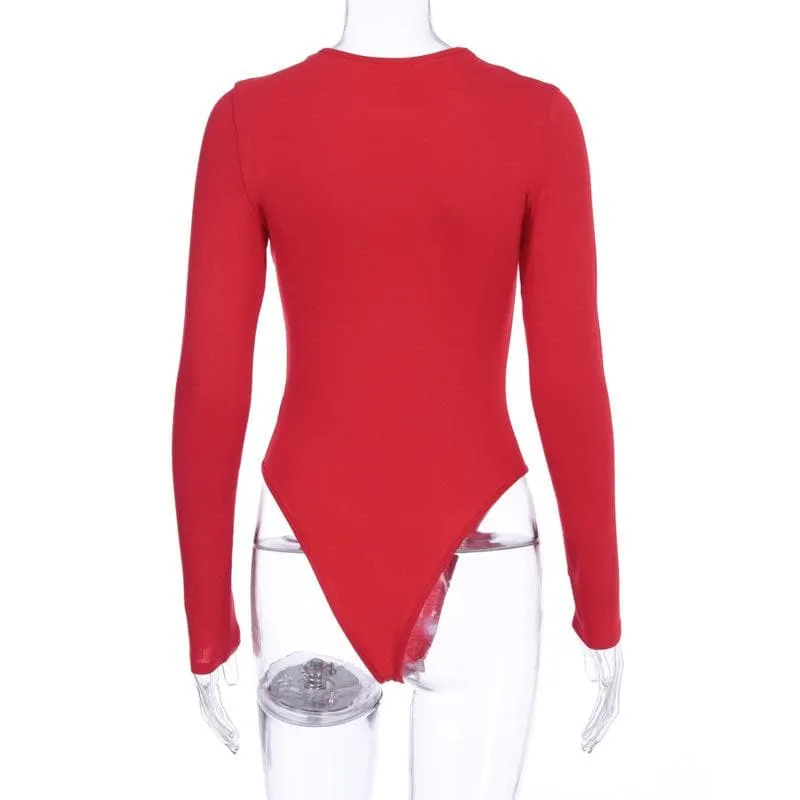 Long sleeve solid crewneck bodysuit