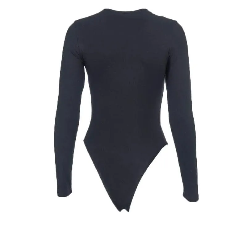 Long sleeve solid crewneck bodysuit