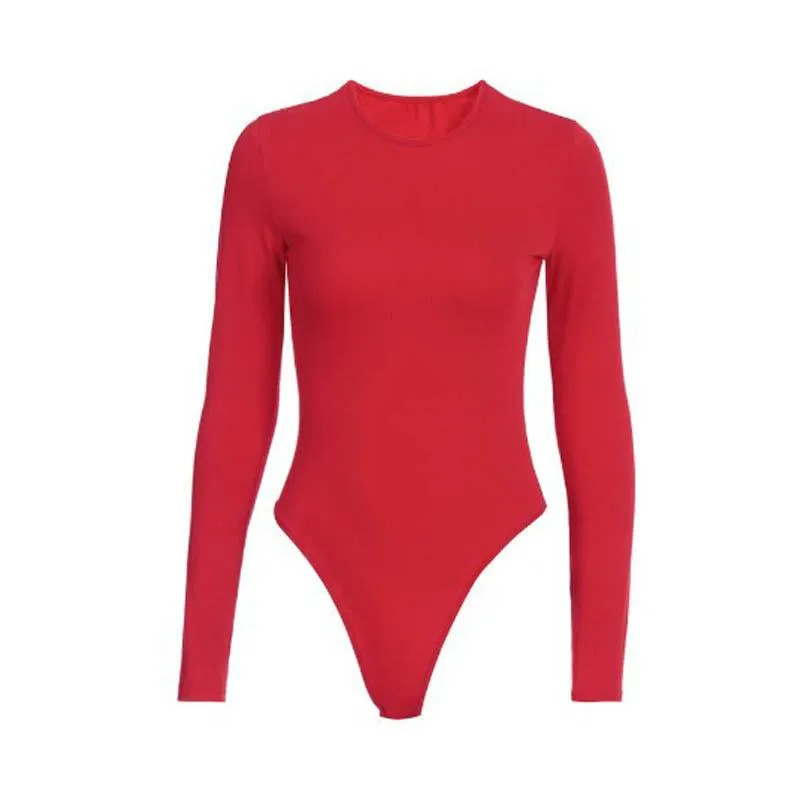 Long sleeve solid crewneck bodysuit