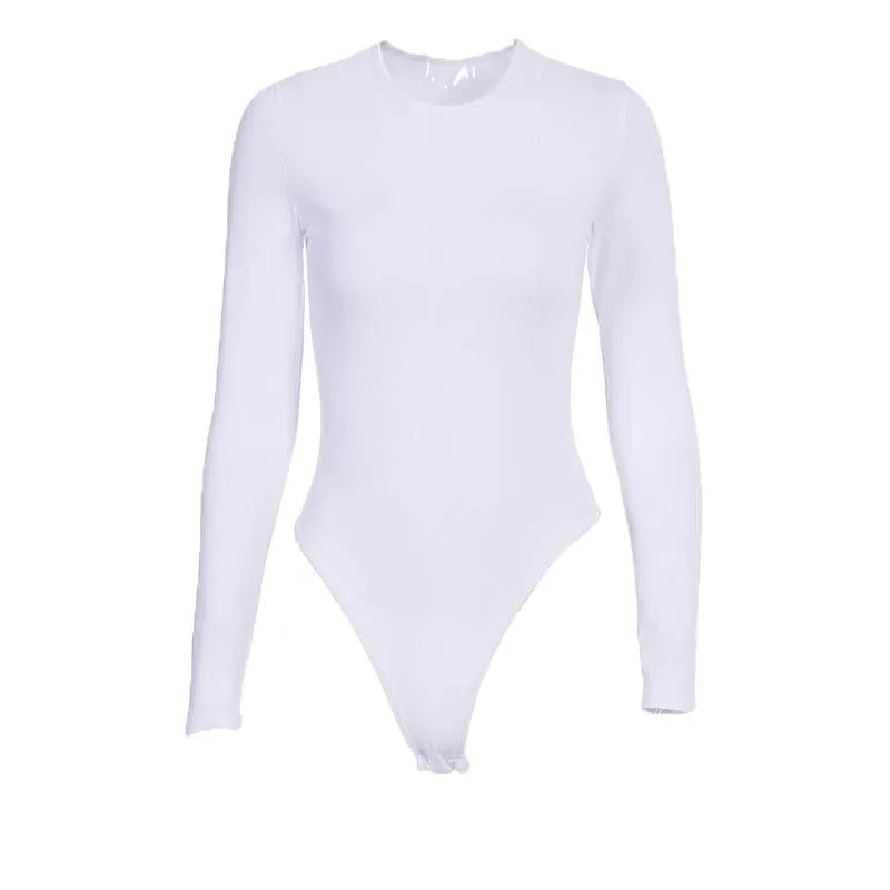 Long sleeve solid crewneck bodysuit