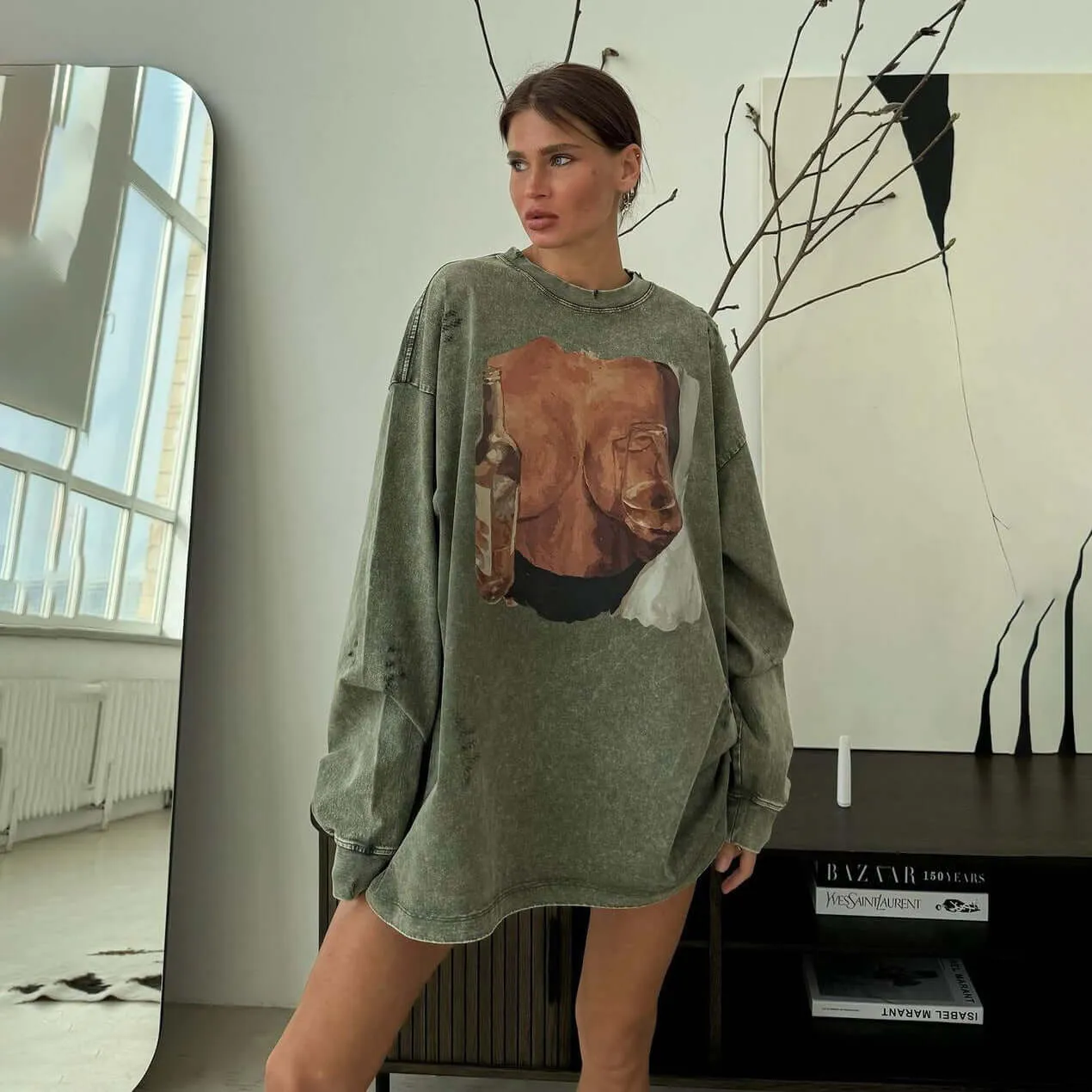 Loose Long-sleeved Pullover Sweatshirt