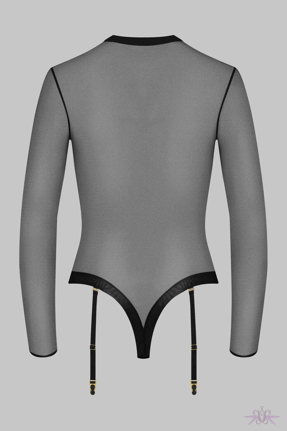 Maison Close Corps a Corps Black Long Sleeved Body with Suspenders