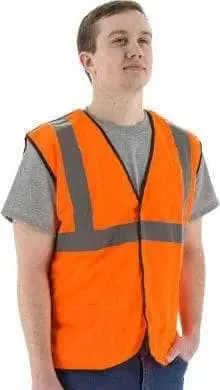 MAJESTIC - NON FR CLASS 2 Polyester Mesh Safety Vest - ORANGE - (Sizes L - 2XL - 4XL only)