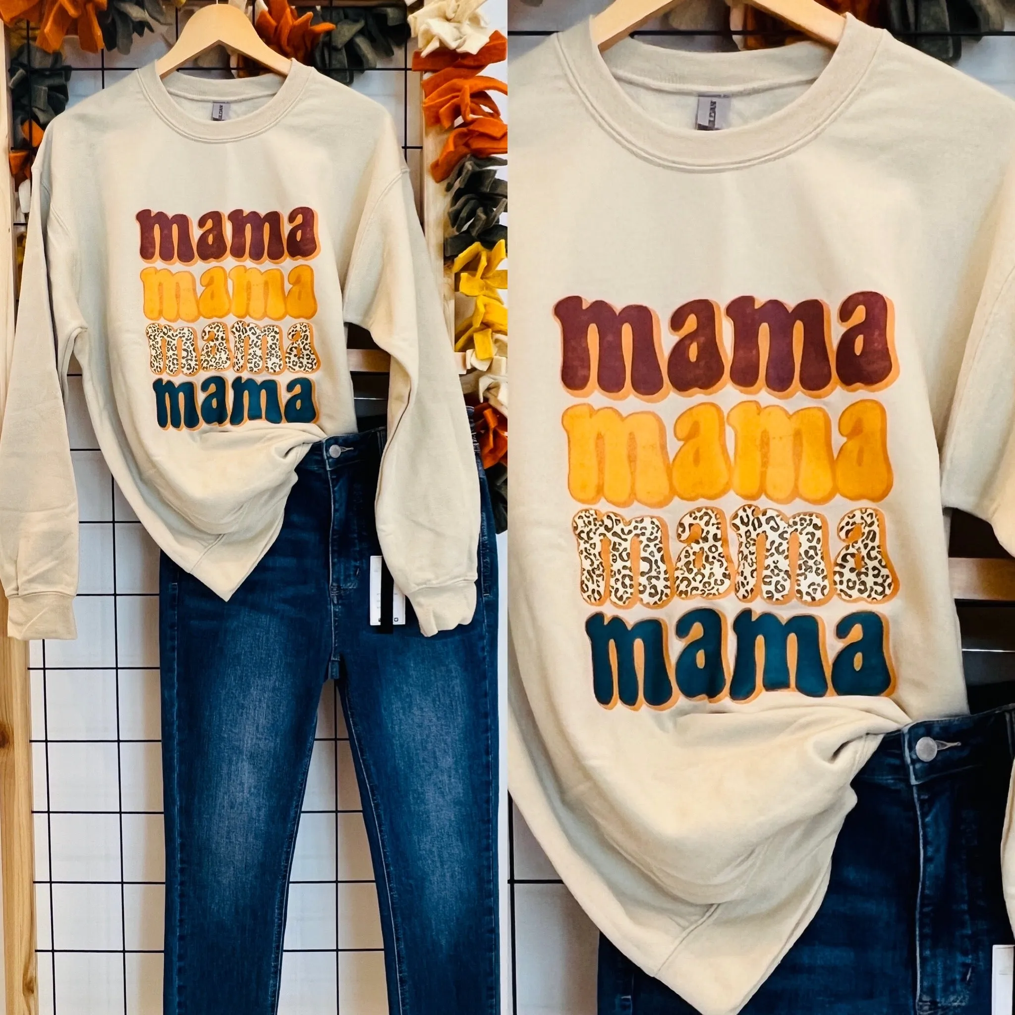 Mama Sweatshirt: Cream