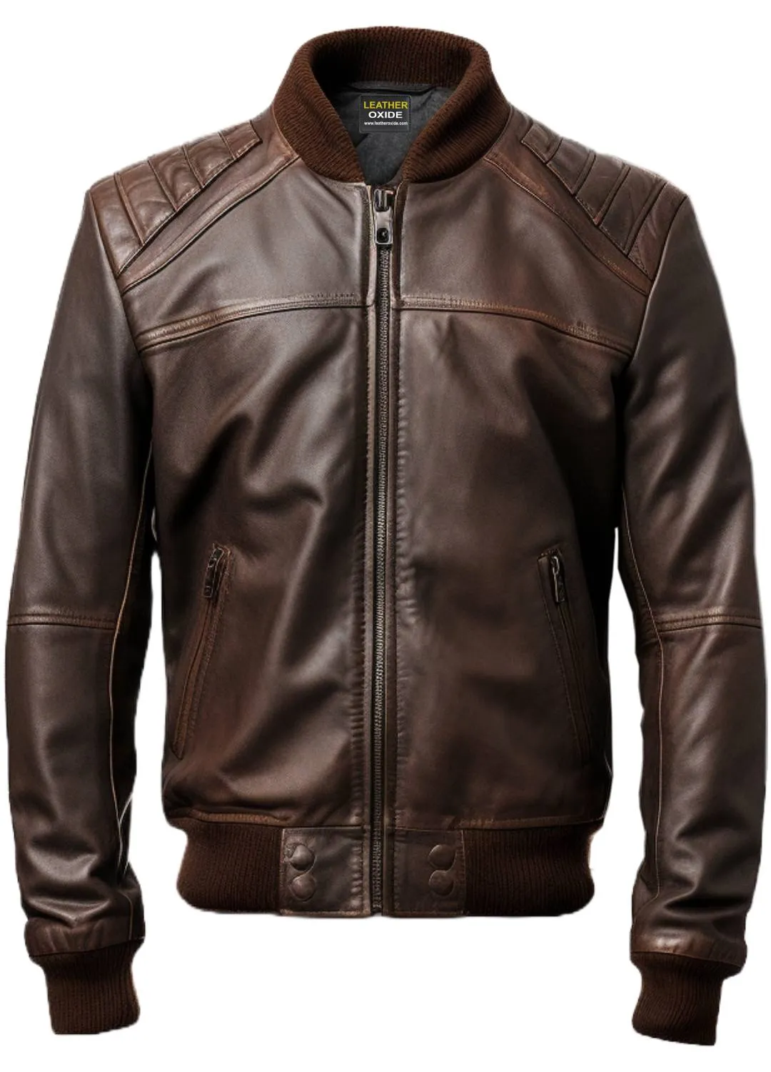 Men Dark Brown Leather Jacket - Dark Brown Jacket