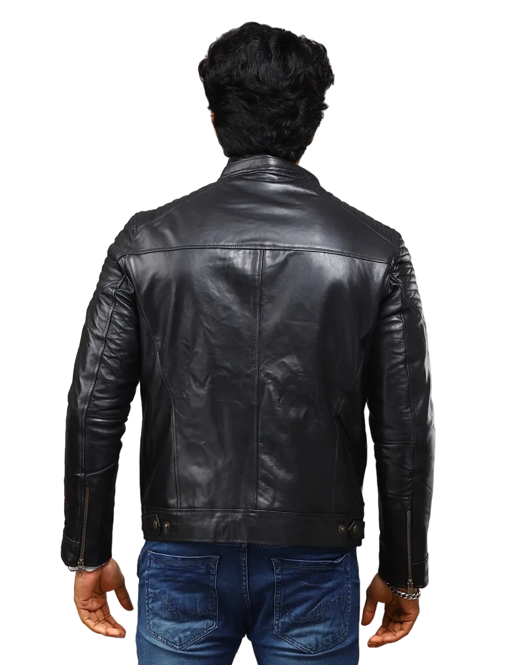 MENS LEATHER JACKET 41006 (BLACK)