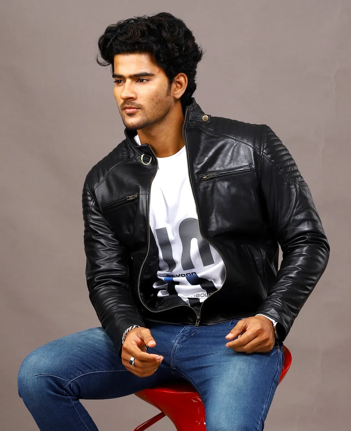 MENS LEATHER JACKET 41006 (BLACK)