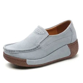 Merendy Udazkena Slip-On Platform Suede Loafers