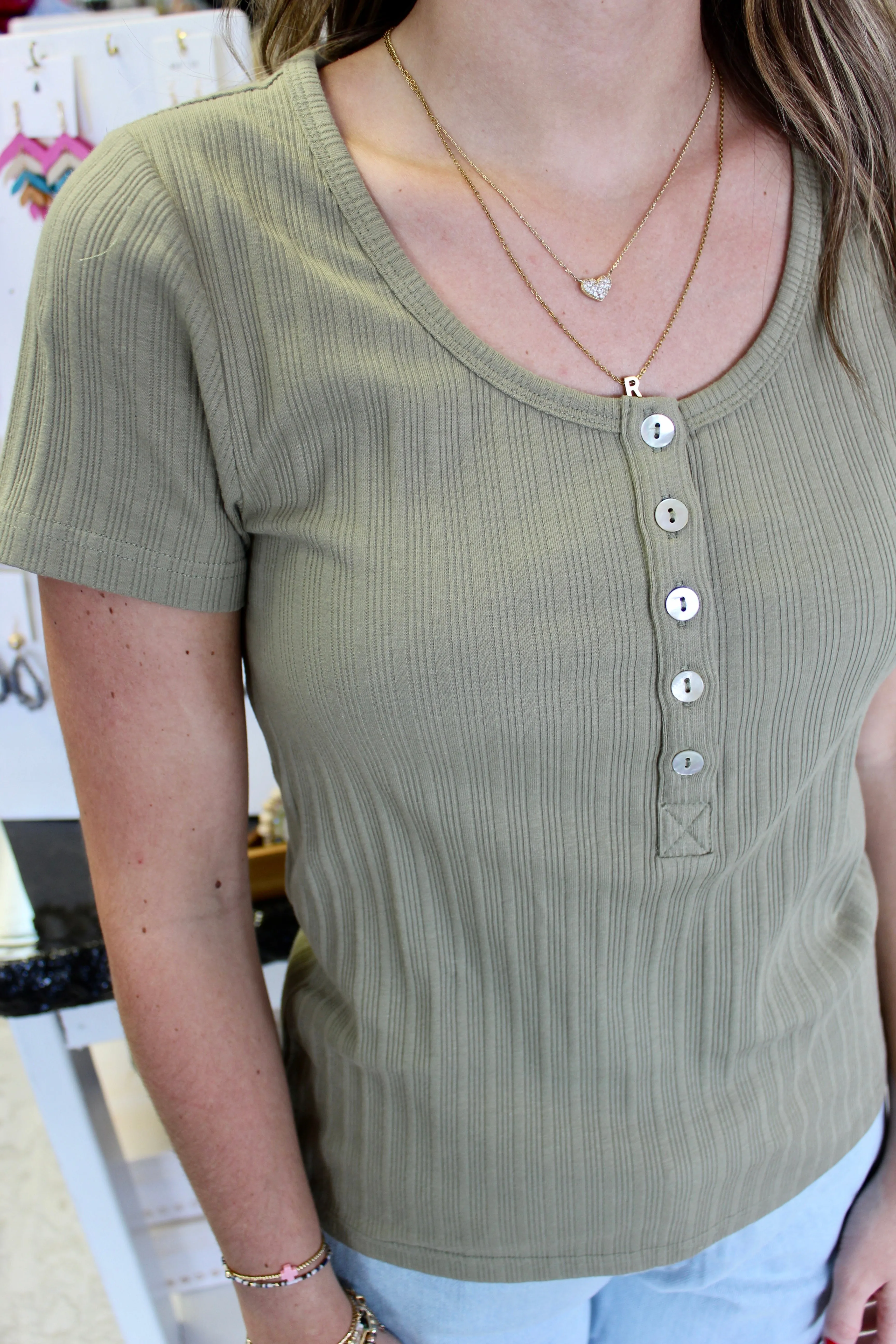 Midtown Party Top In Olive