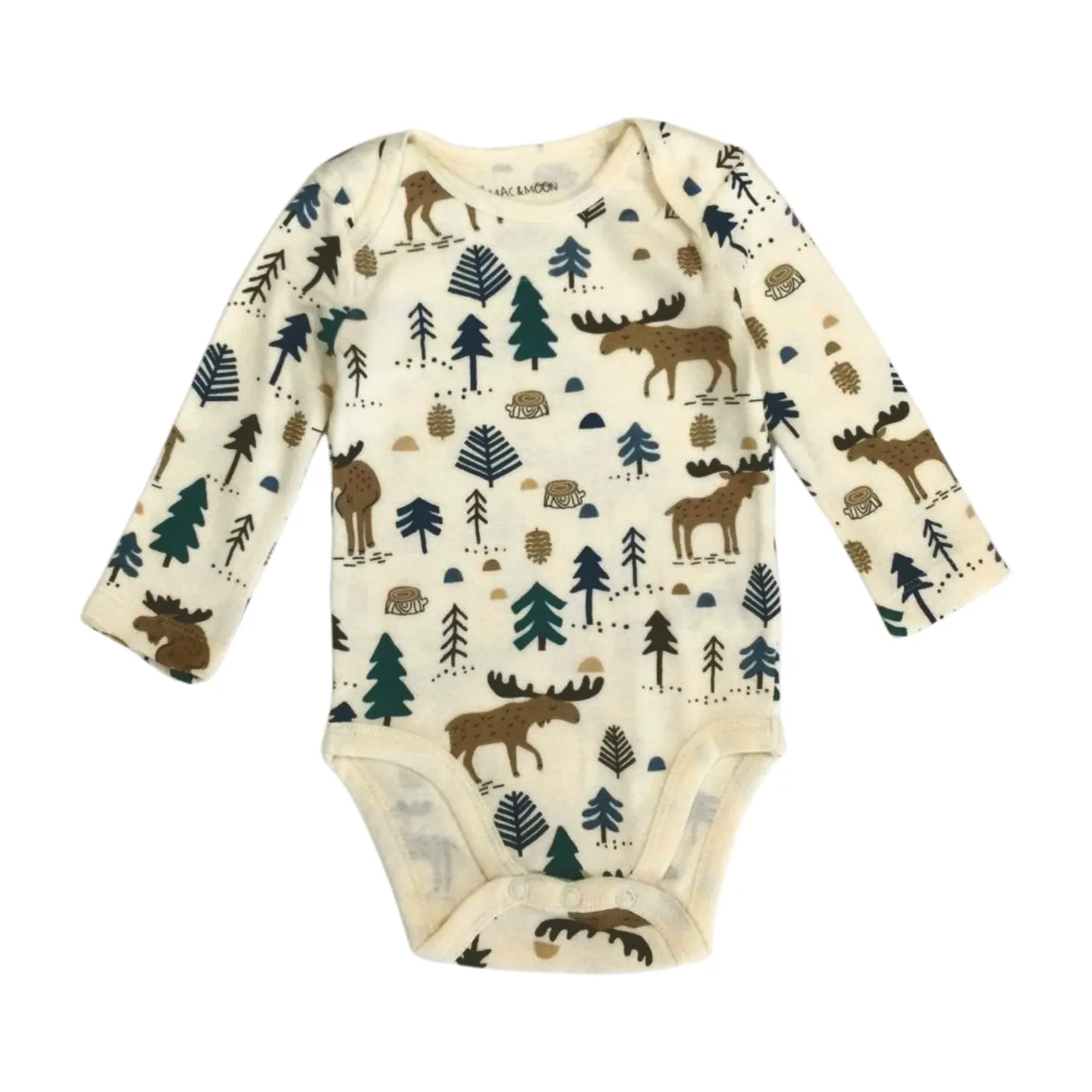 Moose and Pine Tree 2pk Long Sleeve Bodysuit