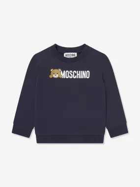 Moschino Baby Teddy Logo Sweatshirt in Navy