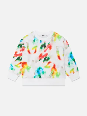 MSGM Boys Logo Sweatshirt in White