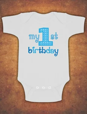 My First 1st Birthday Cute Baby Kids Preset Grow Body Suit Vest Boy