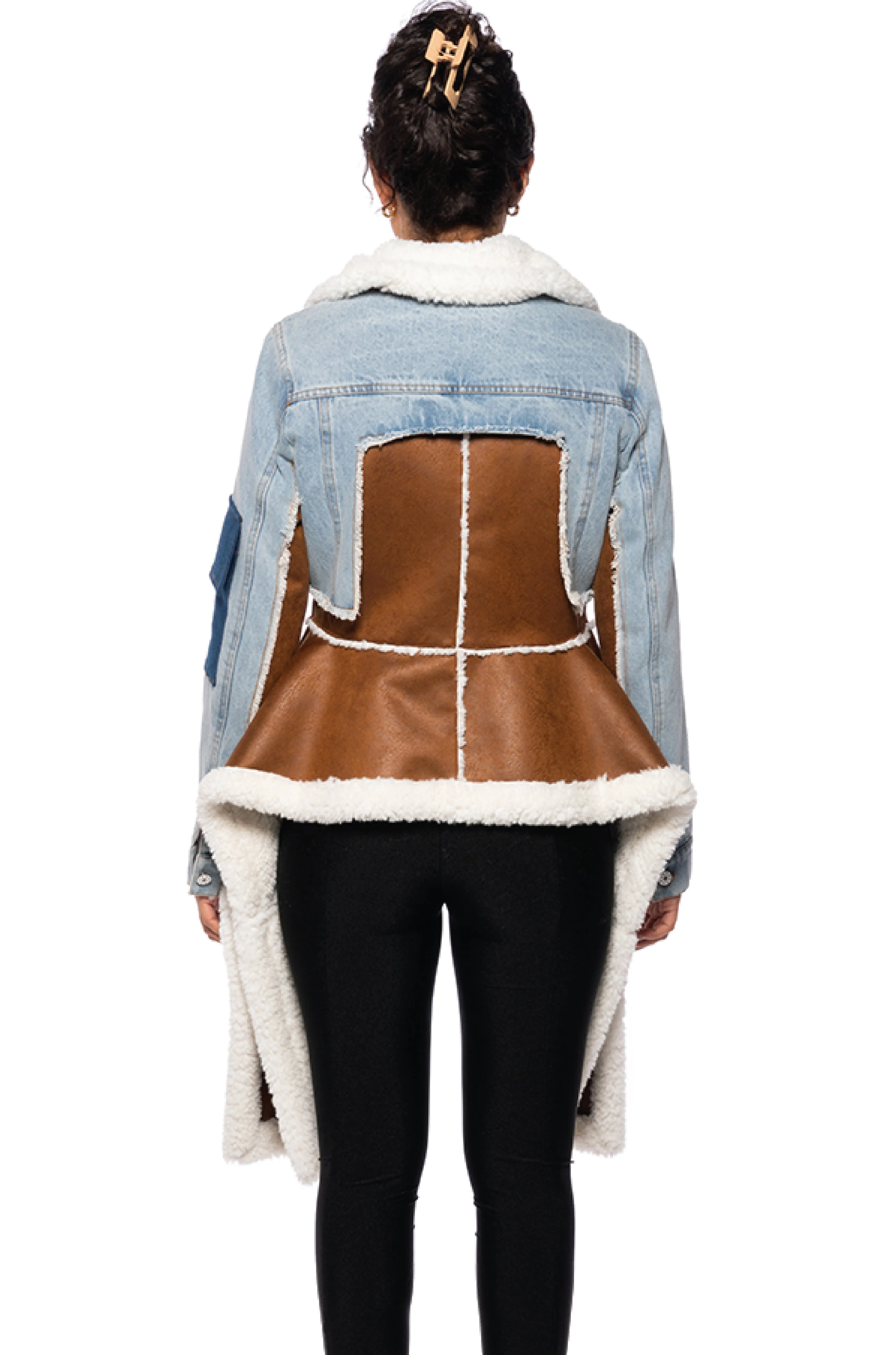 NATALIA SHEARLING DENIM JACKET