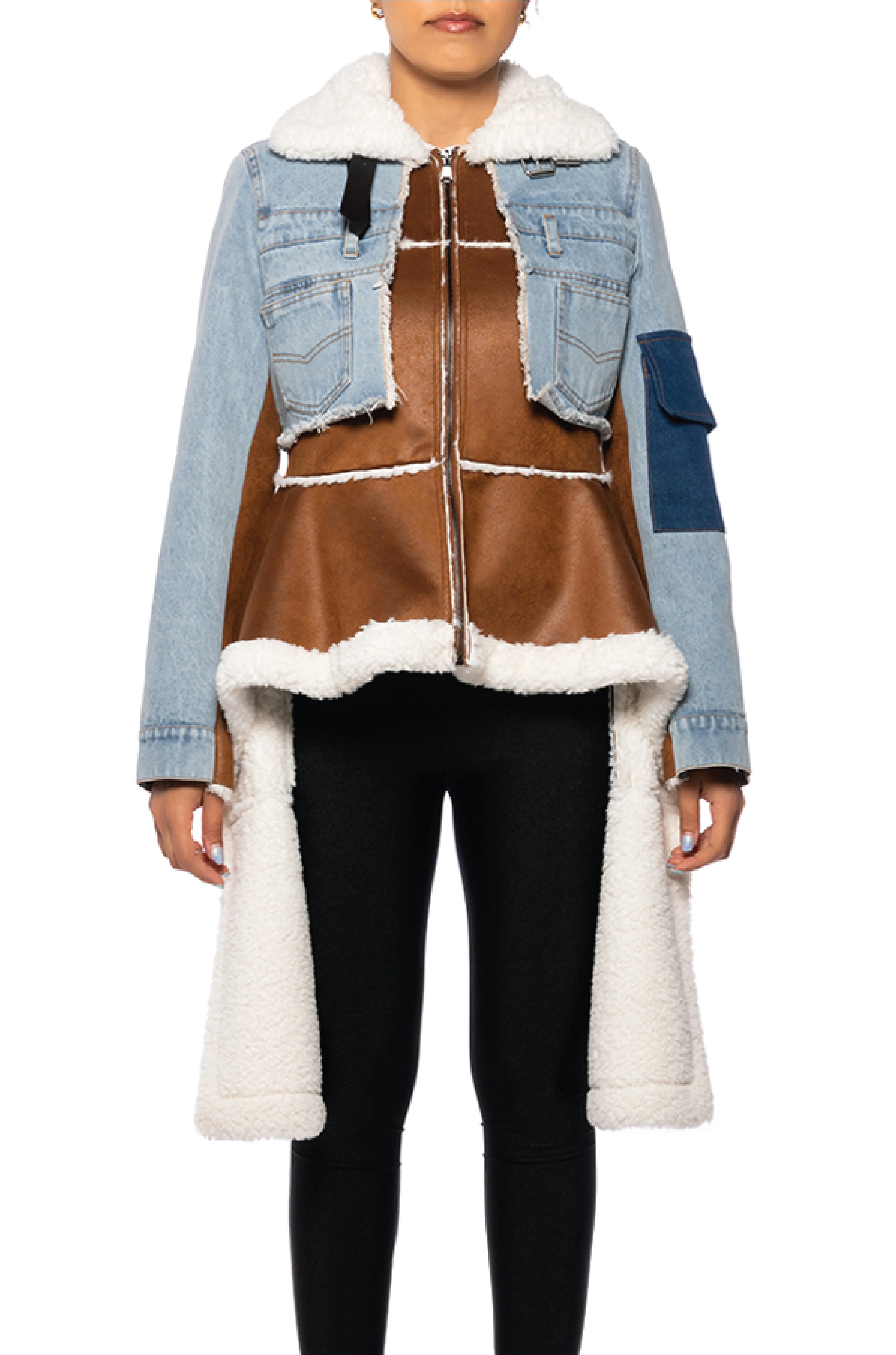 NATALIA SHEARLING DENIM JACKET