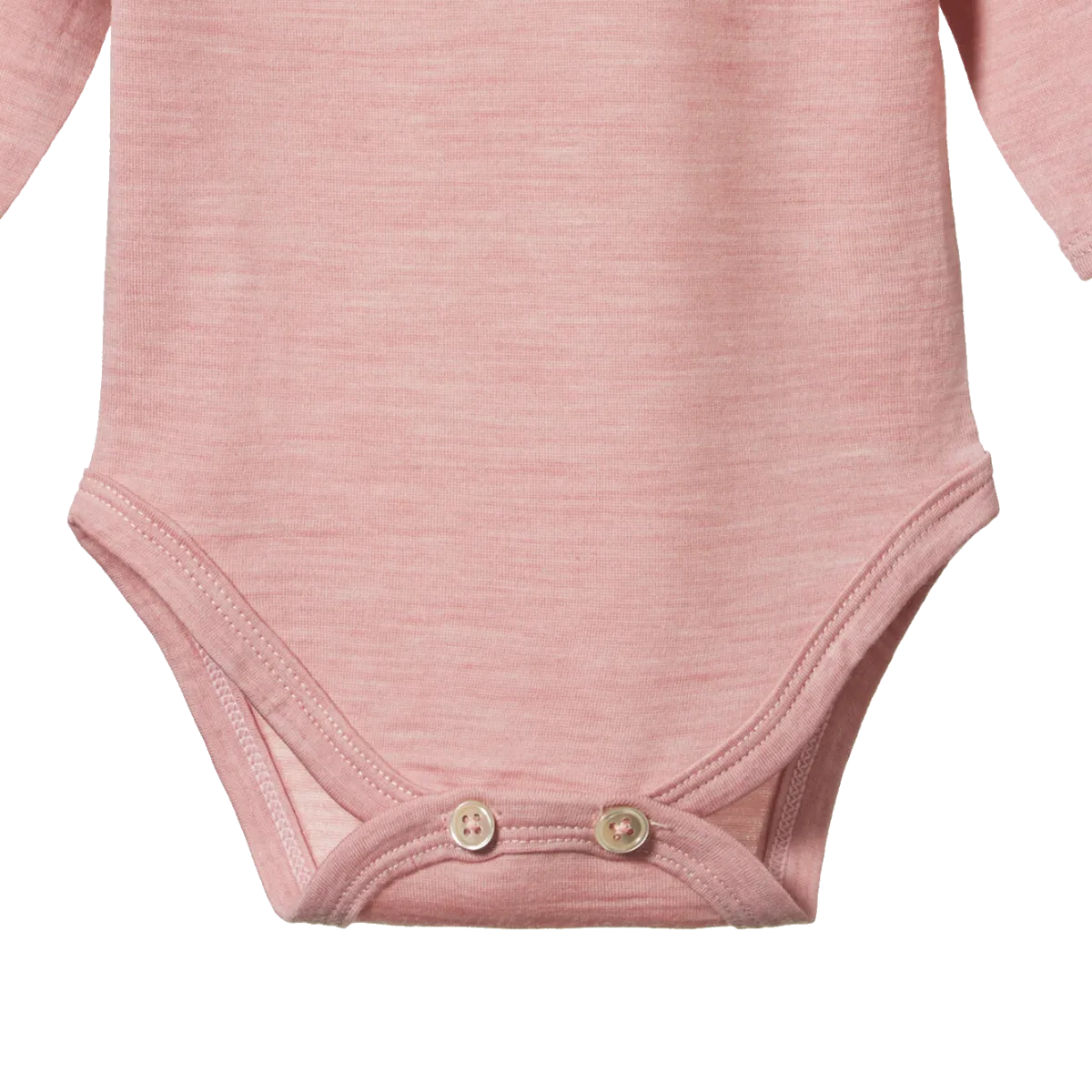 Nature Baby Merino Essentials Long Sleeve Bodysuit Mauve Marl