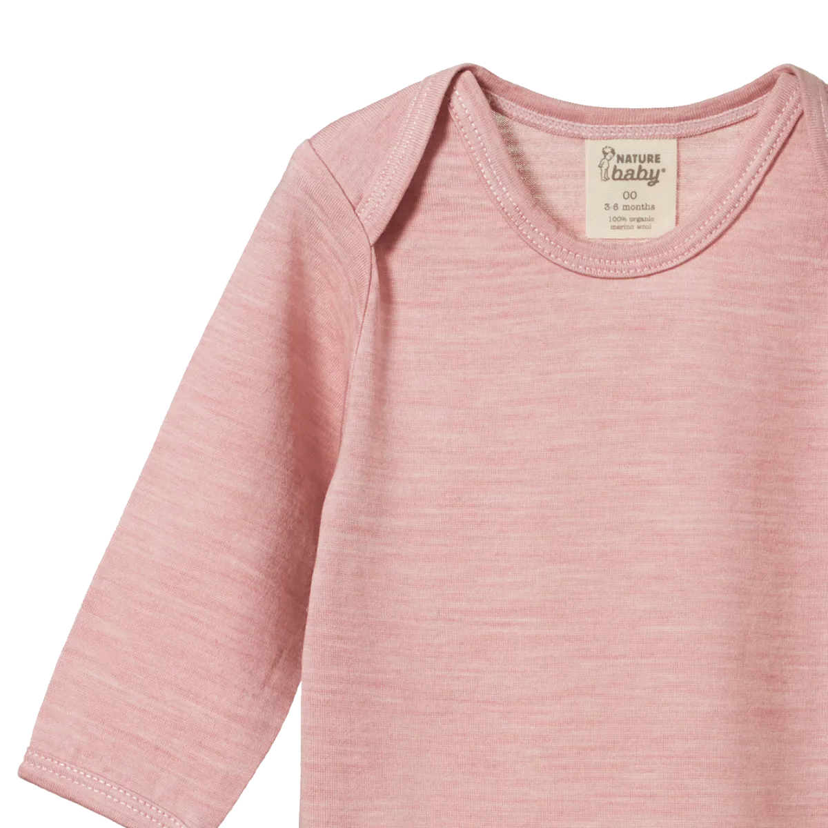 Nature Baby Merino Essentials Long Sleeve Bodysuit Mauve Marl