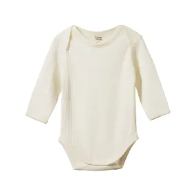 Nature Baby Merino LS Bodysuit - Natural Pointelle