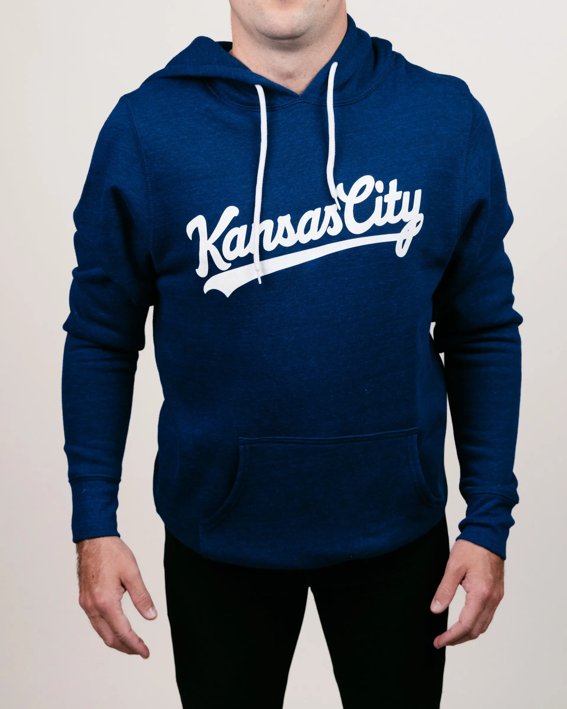 Navy & White Kansas City Script Vintage Hoodie