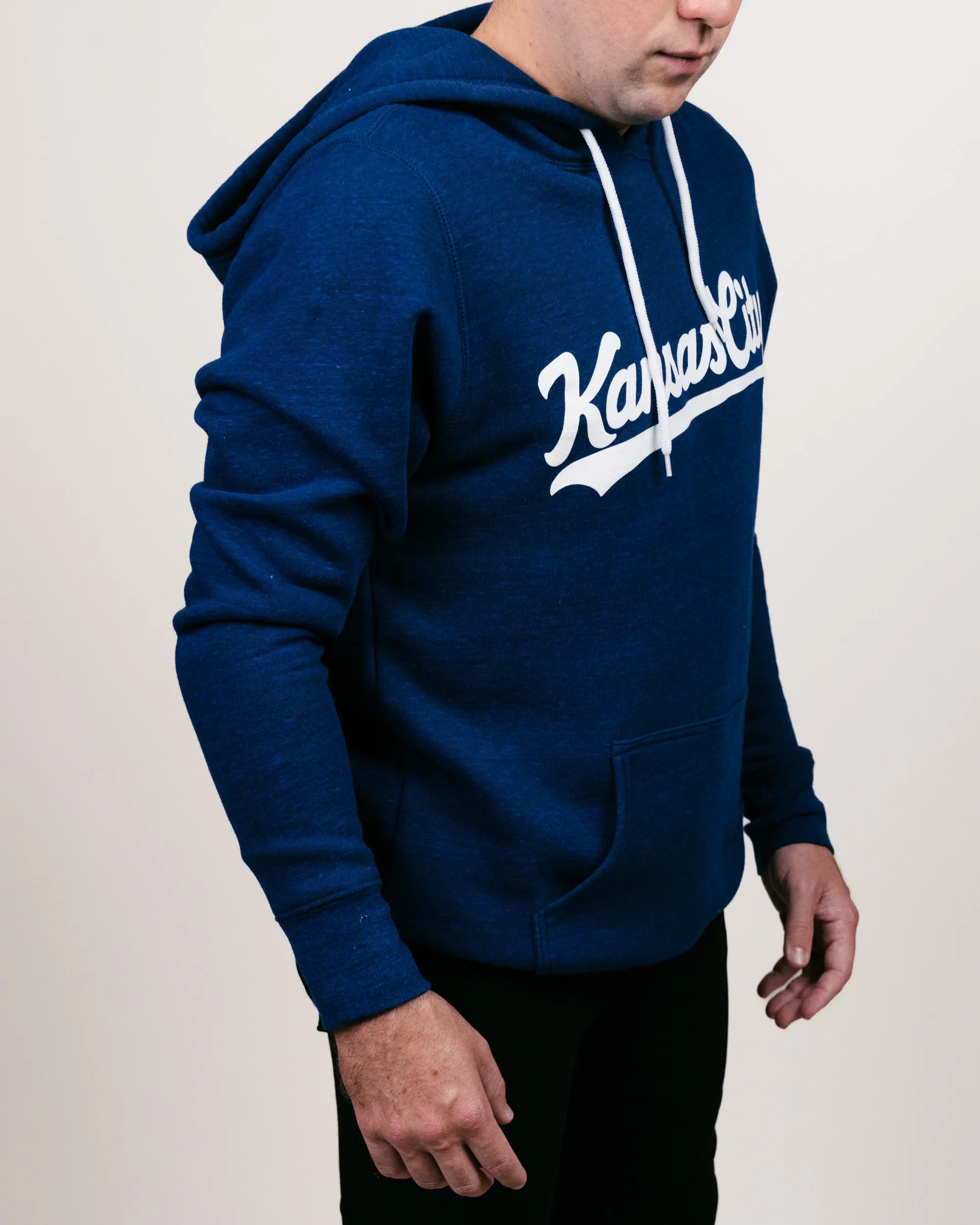 Navy & White Kansas City Script Vintage Hoodie