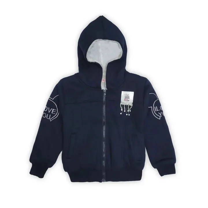 Navy Blue Girls Hoodie