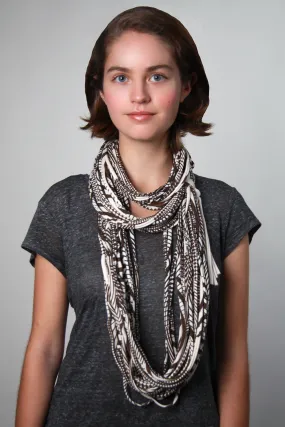 Necklush Cowl Scarf / Cream & Brown / Unisex