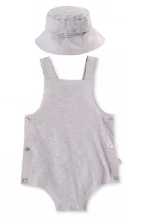 Newborn Infant Baby Bodysuit with Grey Hat Apron