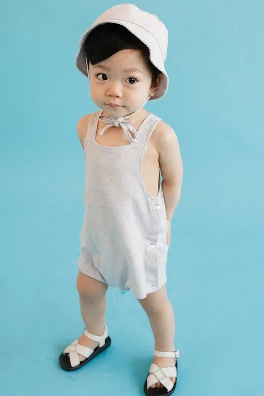 Newborn Infant Baby Bodysuit with Grey Hat Apron