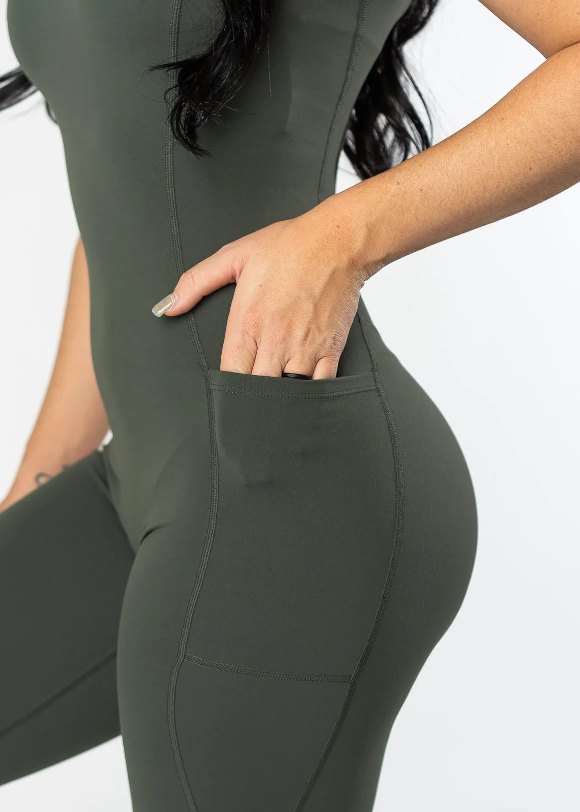 NKD Classic Bodysuit With Pockets | OD Green