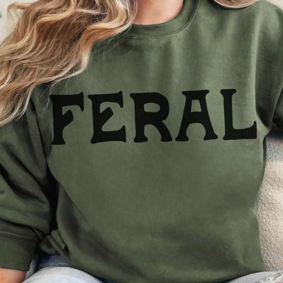 Online Exclusive | Feral Graphic Sweatshirt in Military Green