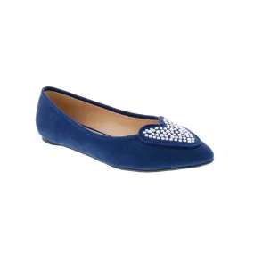 Penny Loves Kenny Nookie Prl Women Flat Slip-on In Navy Microsuede