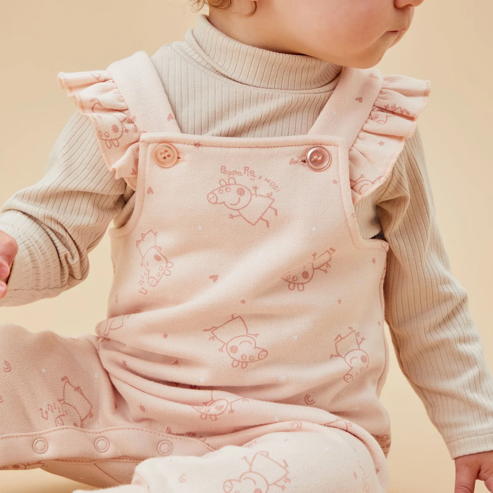 Peppa Pig Frilled Dungarees & Bodysuit Outfit