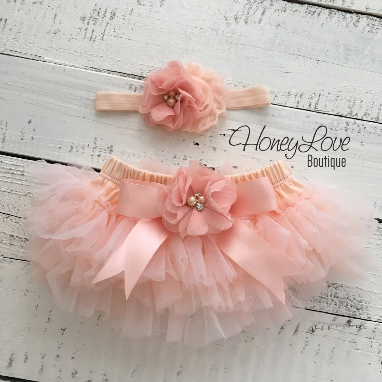 PERSONALIZED Name Outfit - Gold Glitter and Peach - embellished tutu skirt bloomers