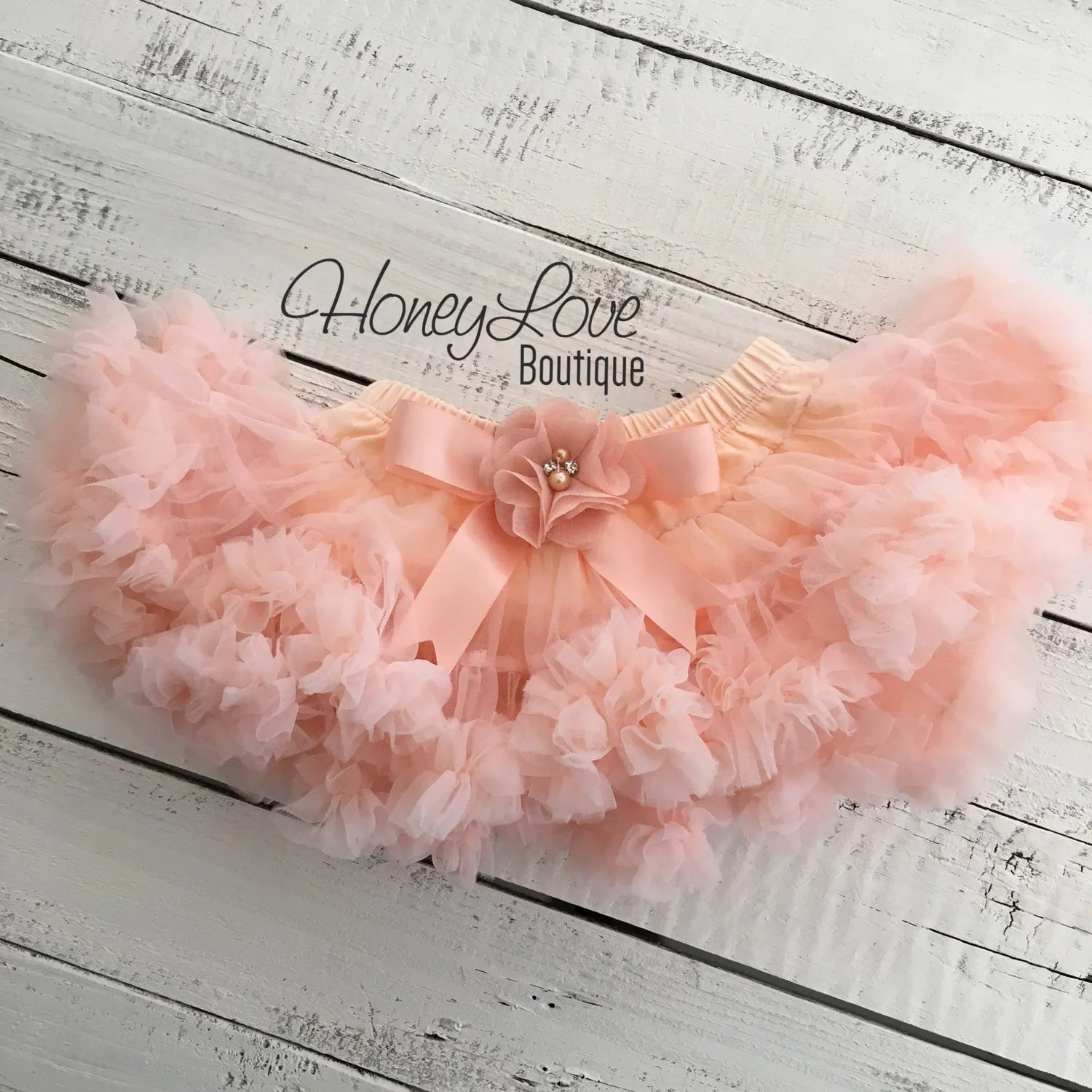 PERSONALIZED Name Outfit - Gold Glitter and Peach Pettiskirt - embellished pettiskirt