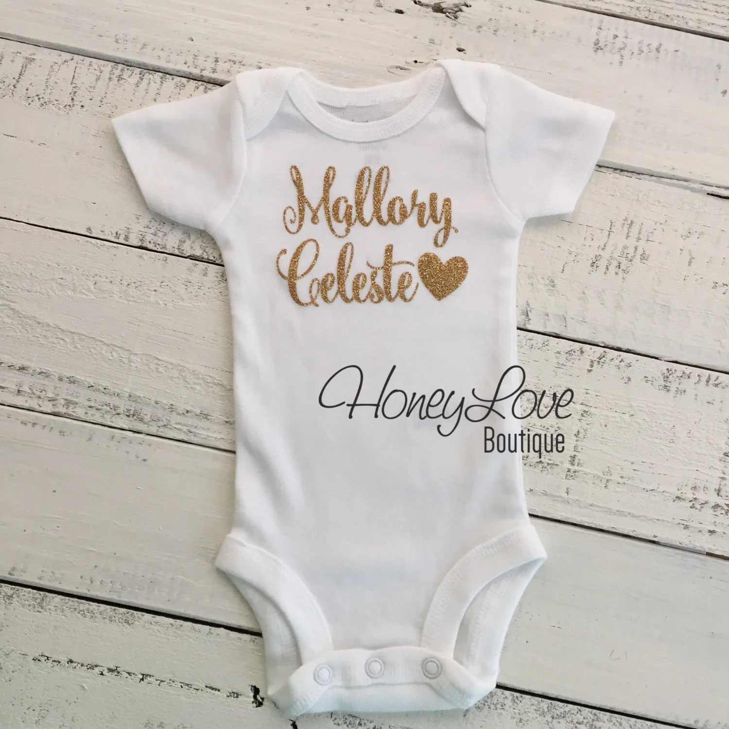 PERSONALIZED Name Outfit - Gold Glitter, Brown and Orange