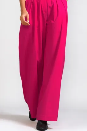 Pink Cotton Pleated Pant Set