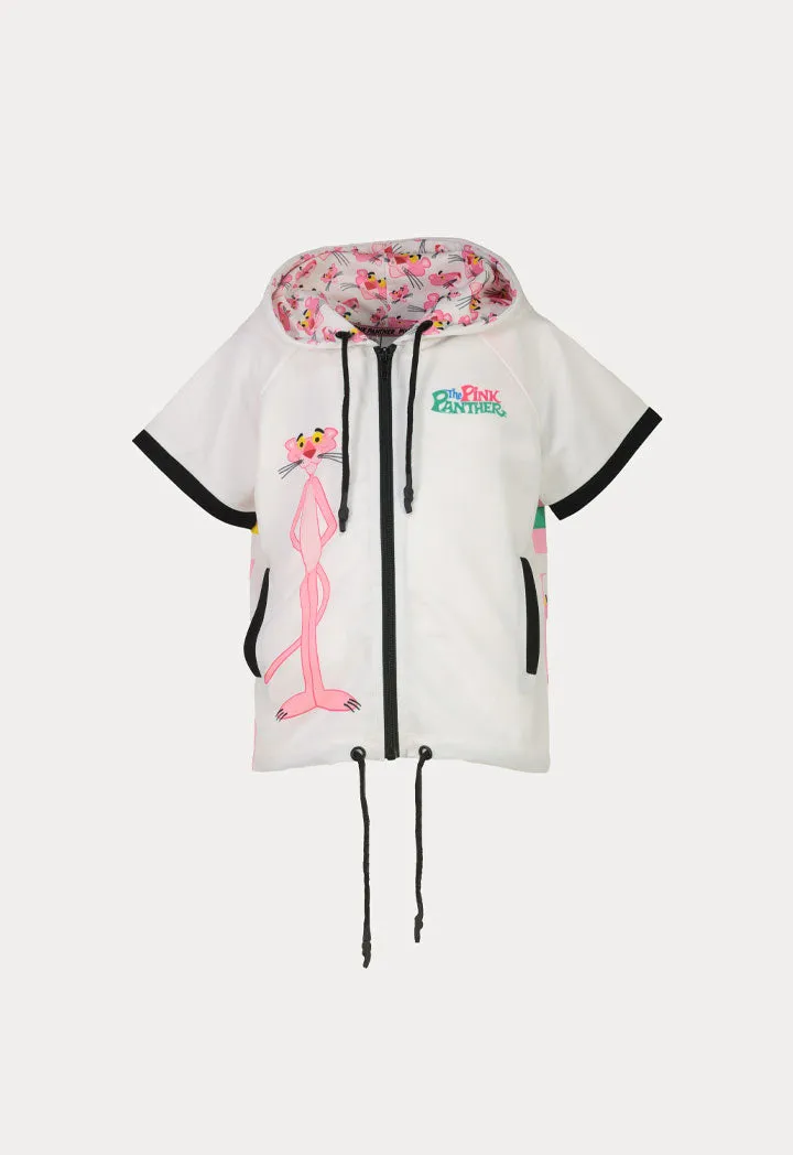 Pink Panther Printed Drawstring Hoodie Jacket