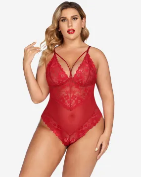 Plus Size Lace Snap Crotch Bodysuits